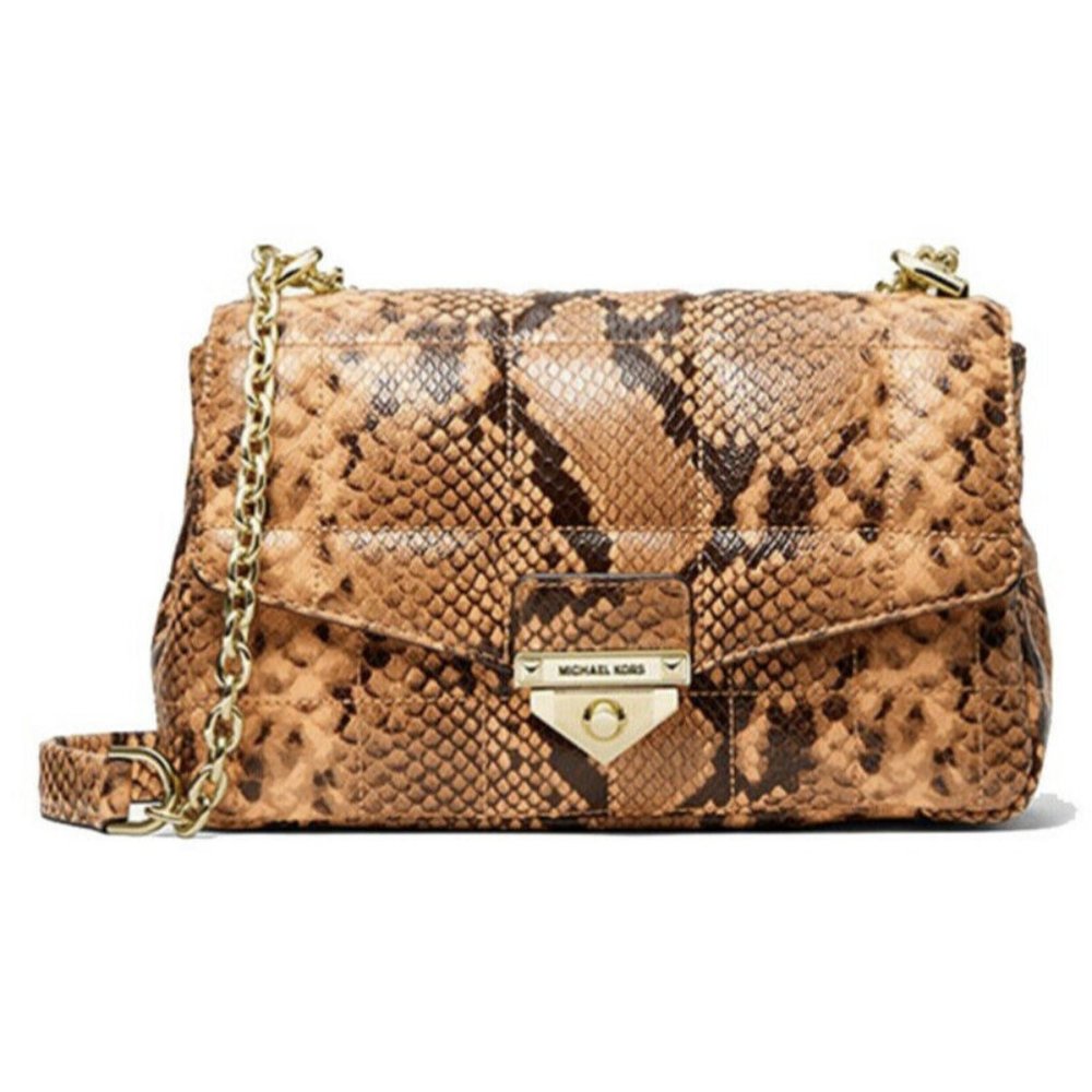 NWT Michael Kors Soho Large Chain Cantaloupe Quilted Shoulderbag 30T1L1SL3N $428 - Picture 1 of 8